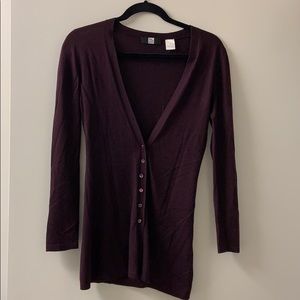 Saks Fifth Ave cashmere, purple button up cardigan